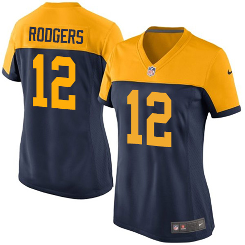 Women's Limited Aaron Rodgers Nike Jersey Navy Blue Alternate - #12 NFL Green Bay Packers